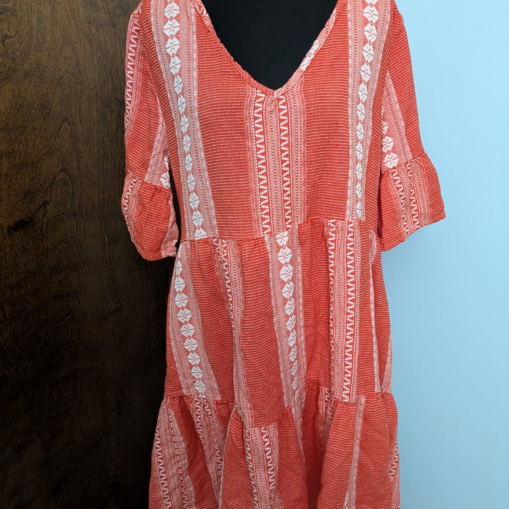 Dylan Red and White Patterned Garment
